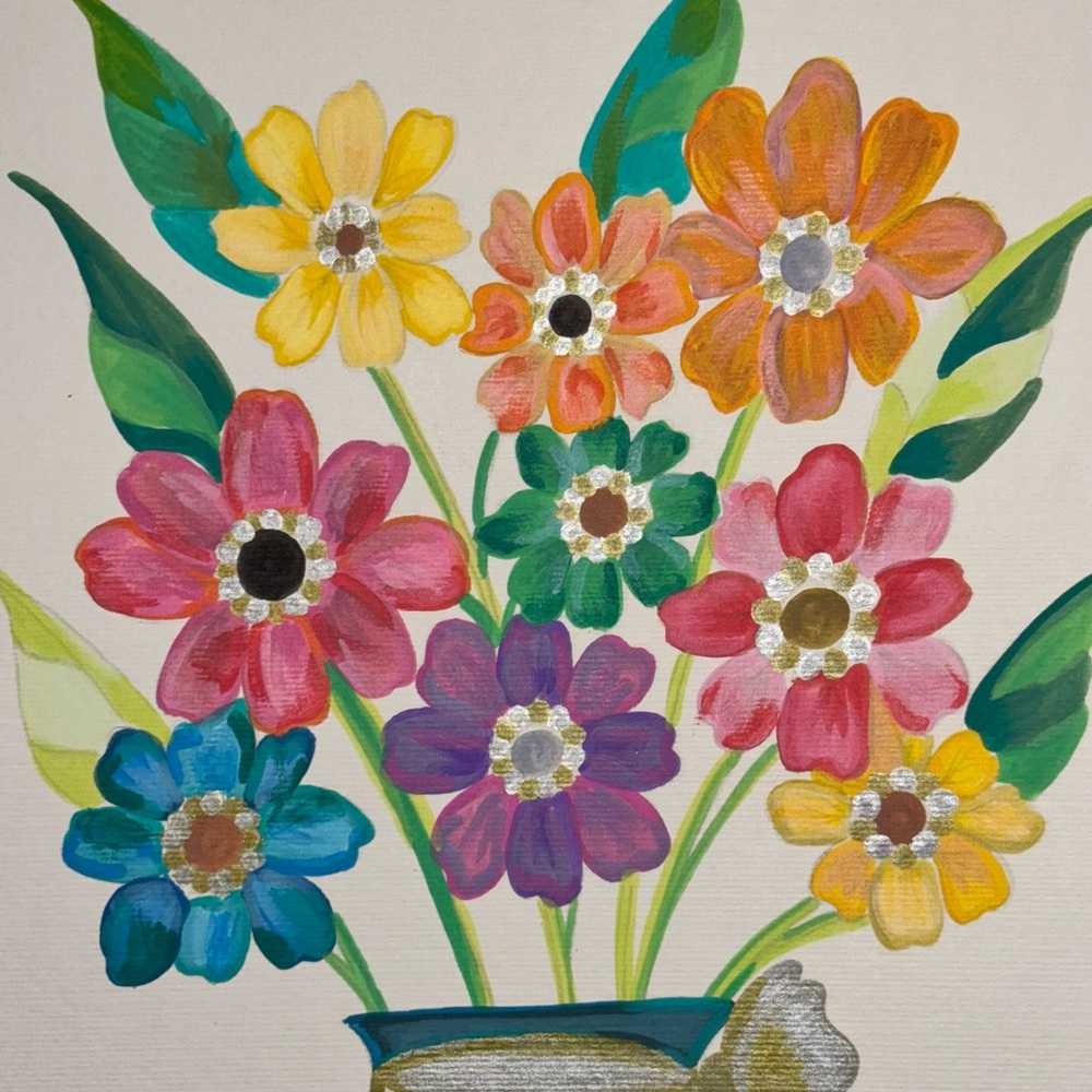 Colorful Floral Art (hand painted)